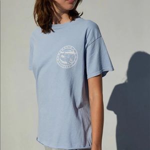 j.Galt Blue port beach California shirt womens